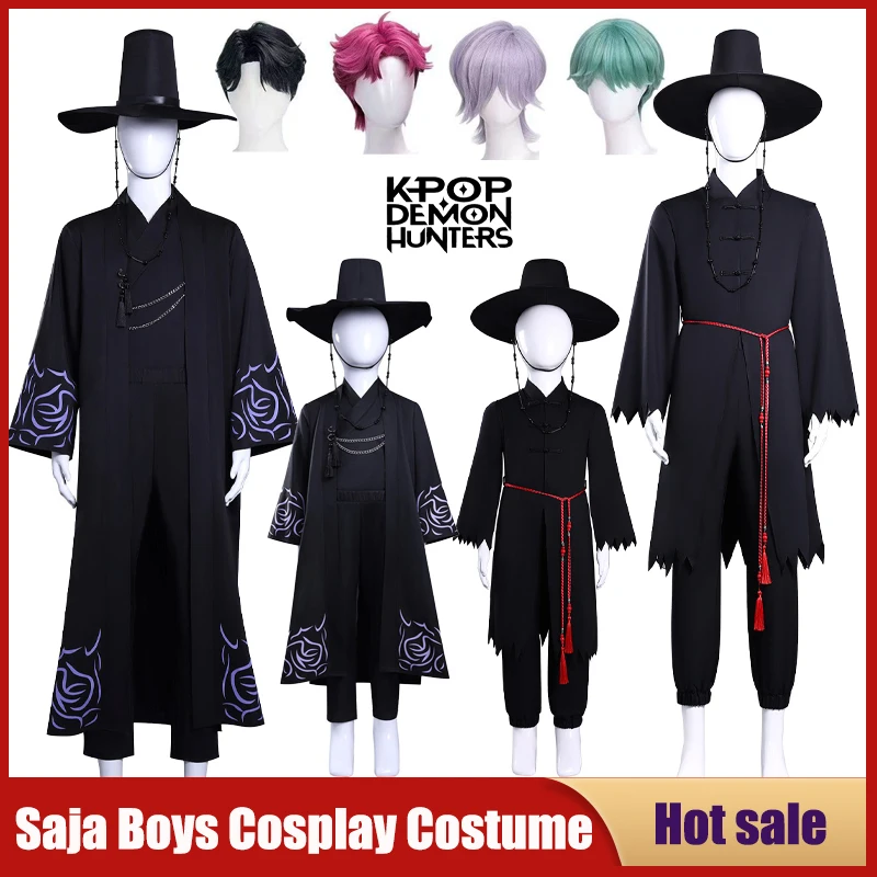 Movie Kpop Demon Hunters Boy Group Cosplay Costume Qin Yu Mysterious Abby Black Stage Performance Outfit Jinu Saja Men Party Set
Movie Kpop Demon Hunters Boy Group Cosplay Costume Qin Yu Mysterious Abby Black Stage Performance Outfit Jinu Saja Men Party Set