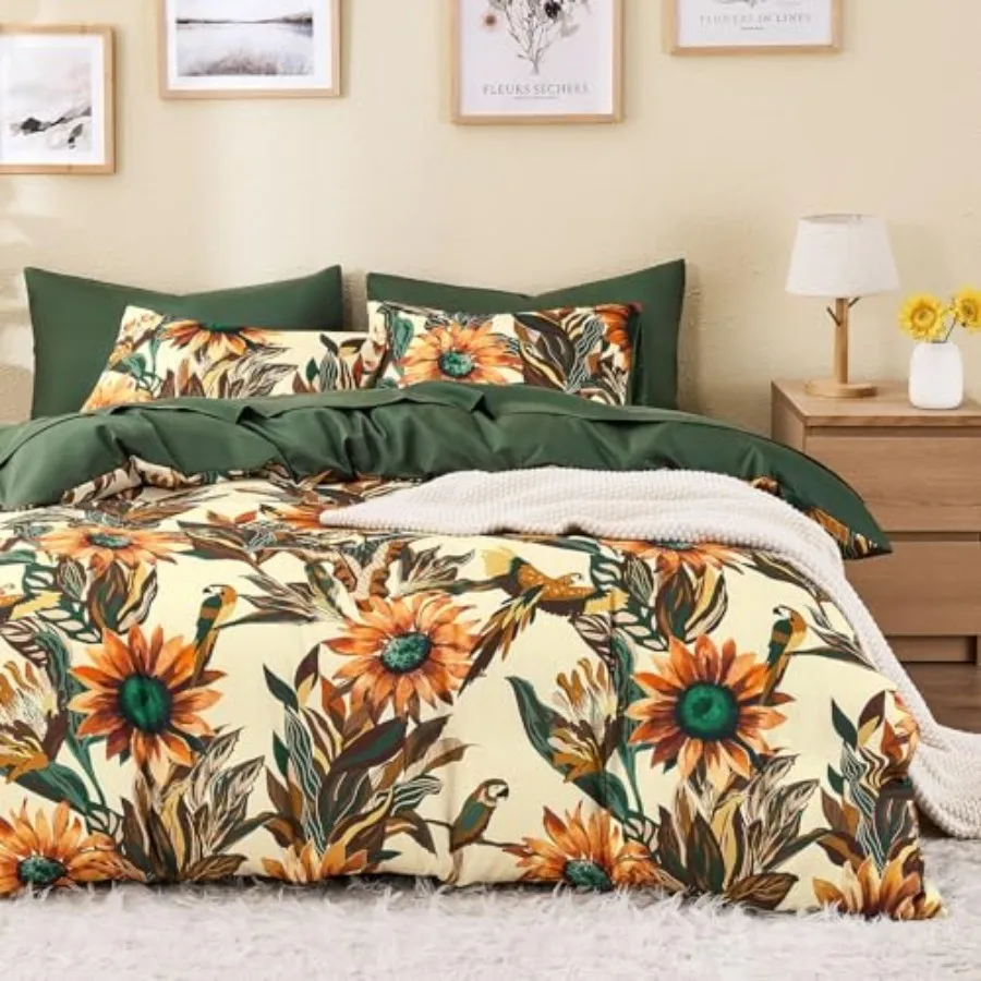 Boho Comforter Set, Floral Farmhouse Bohemian Chic Style with Colorful Sunflowers and Birds Pattern, Soft Lightweight Bedding,
Boho Comforter Set, Floral Farmhouse Bohemian Chic Style with Colorful Sunflowers and Birds Pattern, Soft Lightweight Bedding,