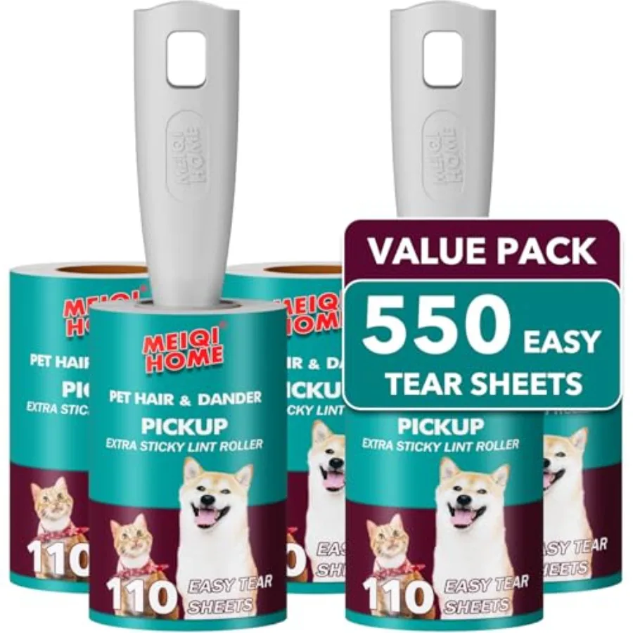 Lint Rollers for Pet Hair Extra Sticky, 550 Sheets Mega Value Set Lint Roller with 2 Upgraded Handles, 5 Rollers Portable Pet L
Lint Rollers for Pet Hair Extra Sticky, 550 Sheets Mega Value Set Lint Roller with 2 Upgraded Handles, 5 Rollers Portable Pet L