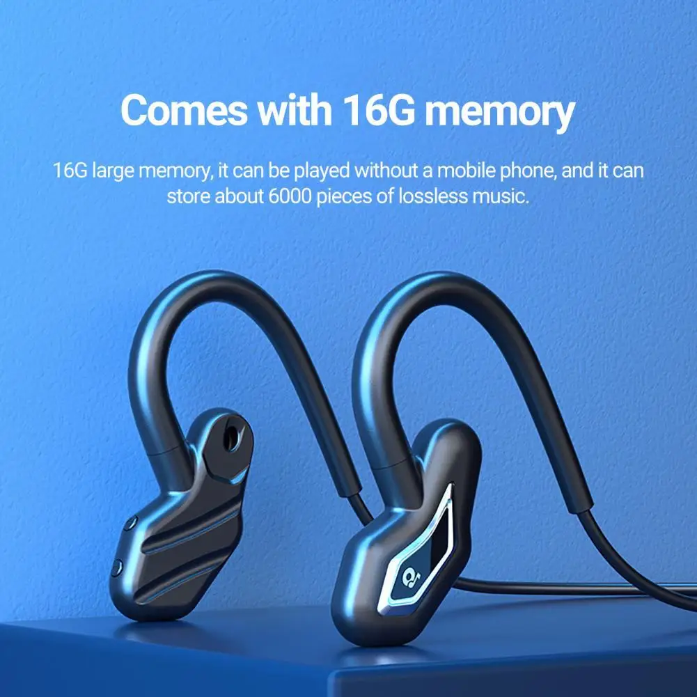 Bone Conduction Earphone Ear Hook Built-in Memory IPX5 Waterproof Sports Wireless Bluetooth-compatible Headphones for Running 
Bone Conduction Earphone Ear Hook Built-in Memory IPX5 Waterproof Sports Wireless Bluetooth-compatible Headphones for Running