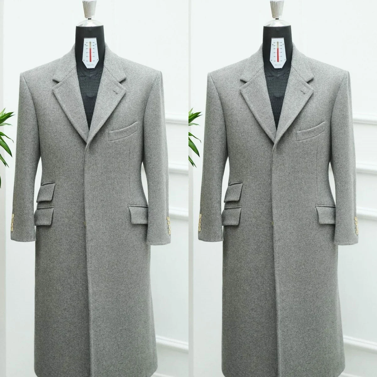 Gray Mens Wool Long Coat Custom Made Single Breasted Groom Wear Birthday Party Fashion Show Smoking Jacket One Piece
Gray Mens Wool Long Coat Custom Made Single Breasted Groom Wear Birthday Party Fashion Show Smoking Jacket One Piece