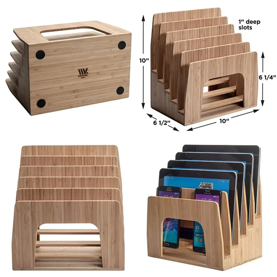 Multi Device Organizer for Smartphones, Tablets and Laptops, Upright Sections, Step Sorter, 5 Slots
Multi Device Organizer for Smartphones, Tablets and Laptops, Upright Sections, Step Sorter, 5 Slots