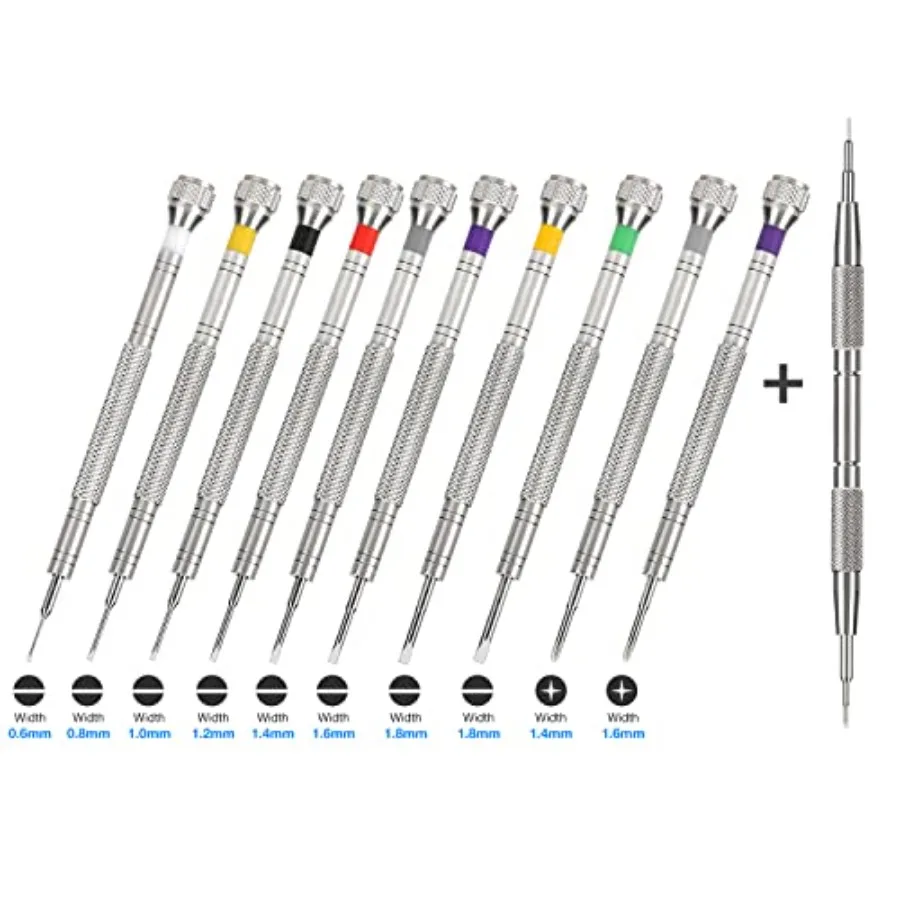 10PCS Professional Watchmaker Screwdriver Set + 1PCS Spring Bar Tool, Watch Screwdriver for Watch Repair, Eyeglasses Repair, Je
10PCS Professional Watchmaker Screwdriver Set + 1PCS Spring Bar Tool, Watch Screwdriver for Watch Repair, Eyeglasses Repair, Je