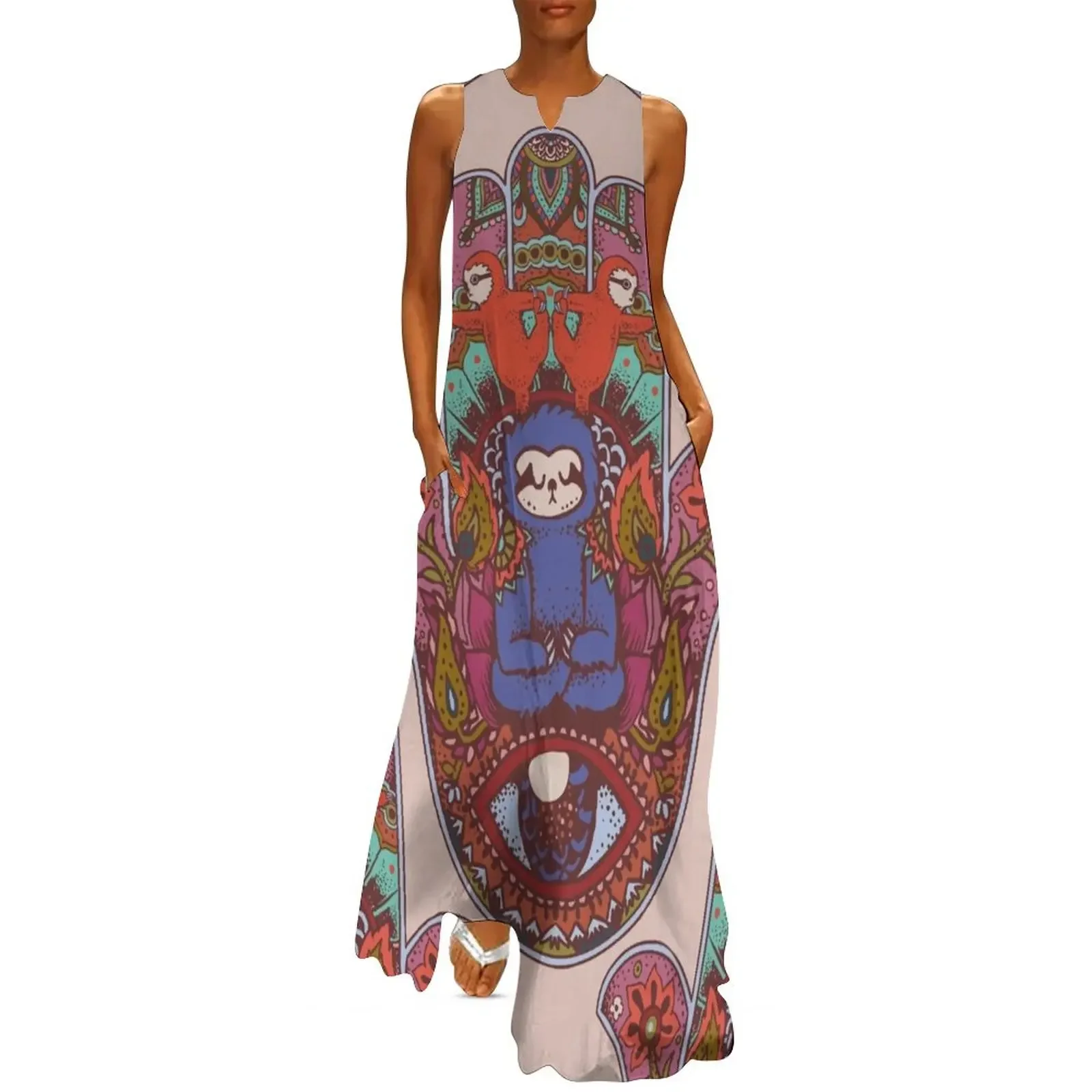 Hamsa Sloth Long Dress summer outfits for women 2025 luxury woman evening dress Dress
Hamsa Sloth Long Dress summer outfits for women 2025 luxury woman evening dress Dress