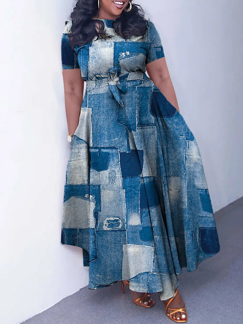 Summer Women's Clothing Elegant Tie Waist Short Sleeve Dress For Polyester Flared Sleeve Midi A Line Cut Out Back
Summer Women's Clothing Elegant Tie Waist Short Sleeve Dress For Polyester Flared Sleeve Midi A Line Cut Out Back