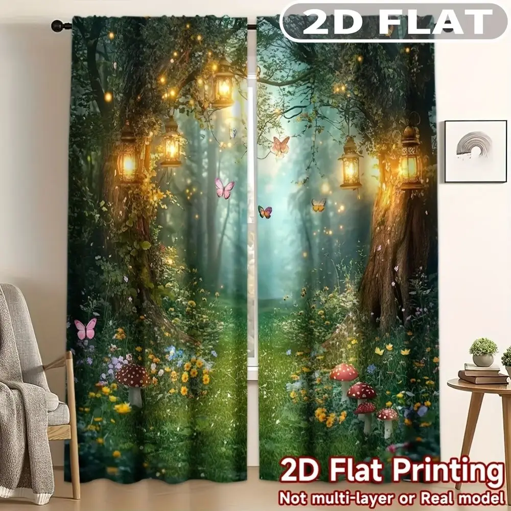 2pcs Curtains Enchanted Forest With Lanterns And Butterflies for Balcony, Bedroom, Study, Living Room, for Spring & Summer
2pcs Curtains Enchanted Forest With Lanterns And Butterflies for Balcony, Bedroom, Study, Living Room, for Spring & Summer