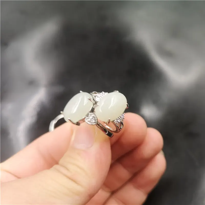 Natural 100%real 925 sterling silver inlaid white hetian jade rings natural jade rings resizable rings for women engagement gift
Natural 100%real 925 sterling silver inlaid white hetian jade rings natural jade rings resizable rings for women engagement gift