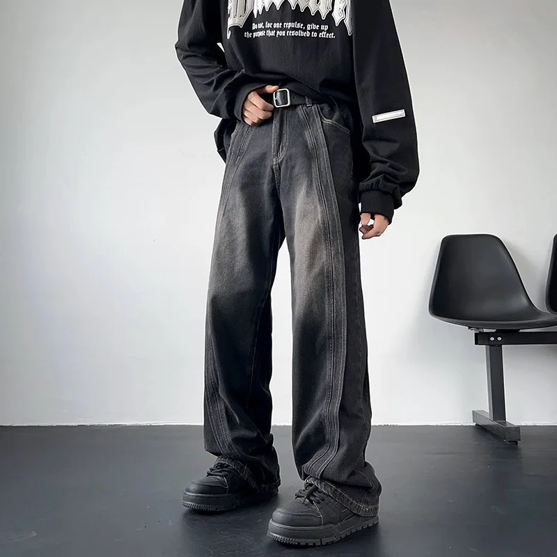 Retro High Street Men's Jeans Autumn Straight Leg Wide Leg Long Pants Cool Splice Washed Loose Fit Casual Wear Resistant
Retro High Street Men's Jeans Autumn Straight Leg Wide Leg Long Pants Cool Splice Washed Loose Fit Casual Wear Resistant