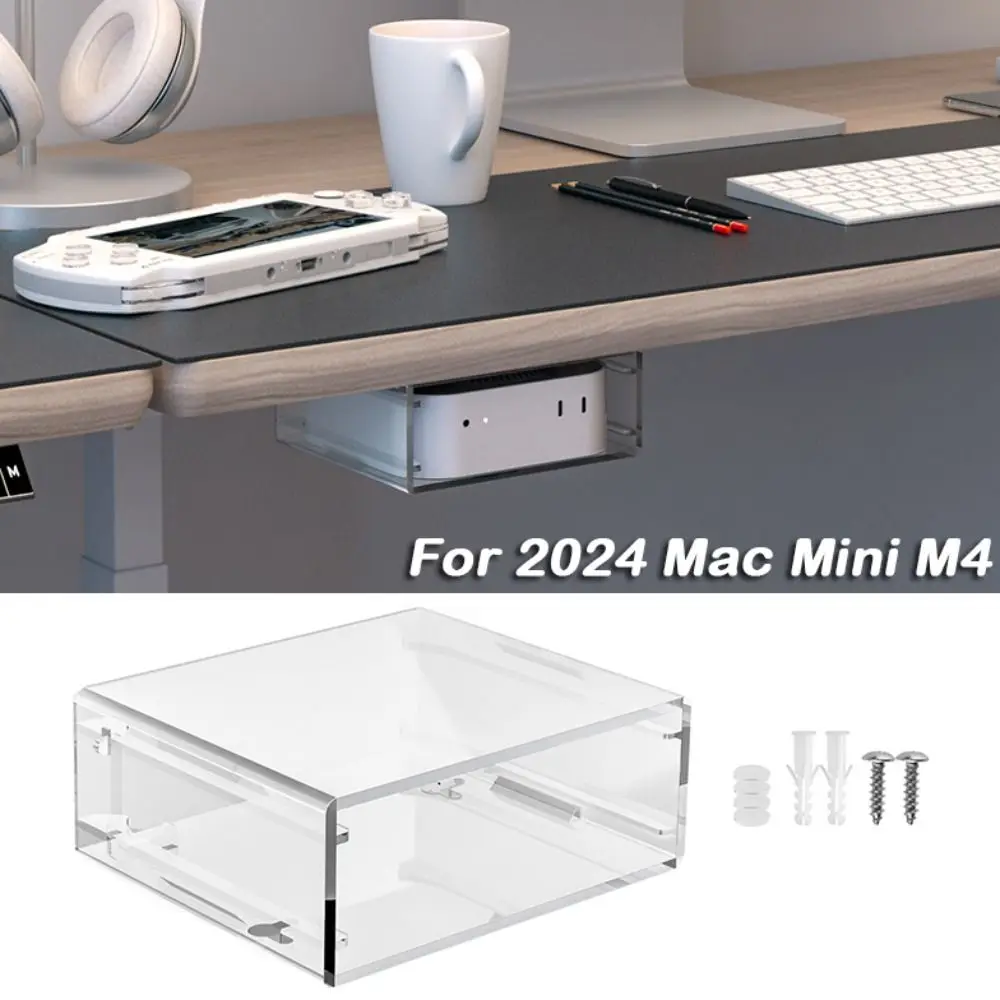 Acrylic Under Desk Mount Space-Saving Clear Wall Mount Holder Behind The Monitor Heat Dissipation Stand for 2024 Mac Mini M4
Acrylic Under Desk Mount Space-Saving Clear Wall Mount Holder Behind The Monitor Heat Dissipation Stand for 2024 Mac Mini M4