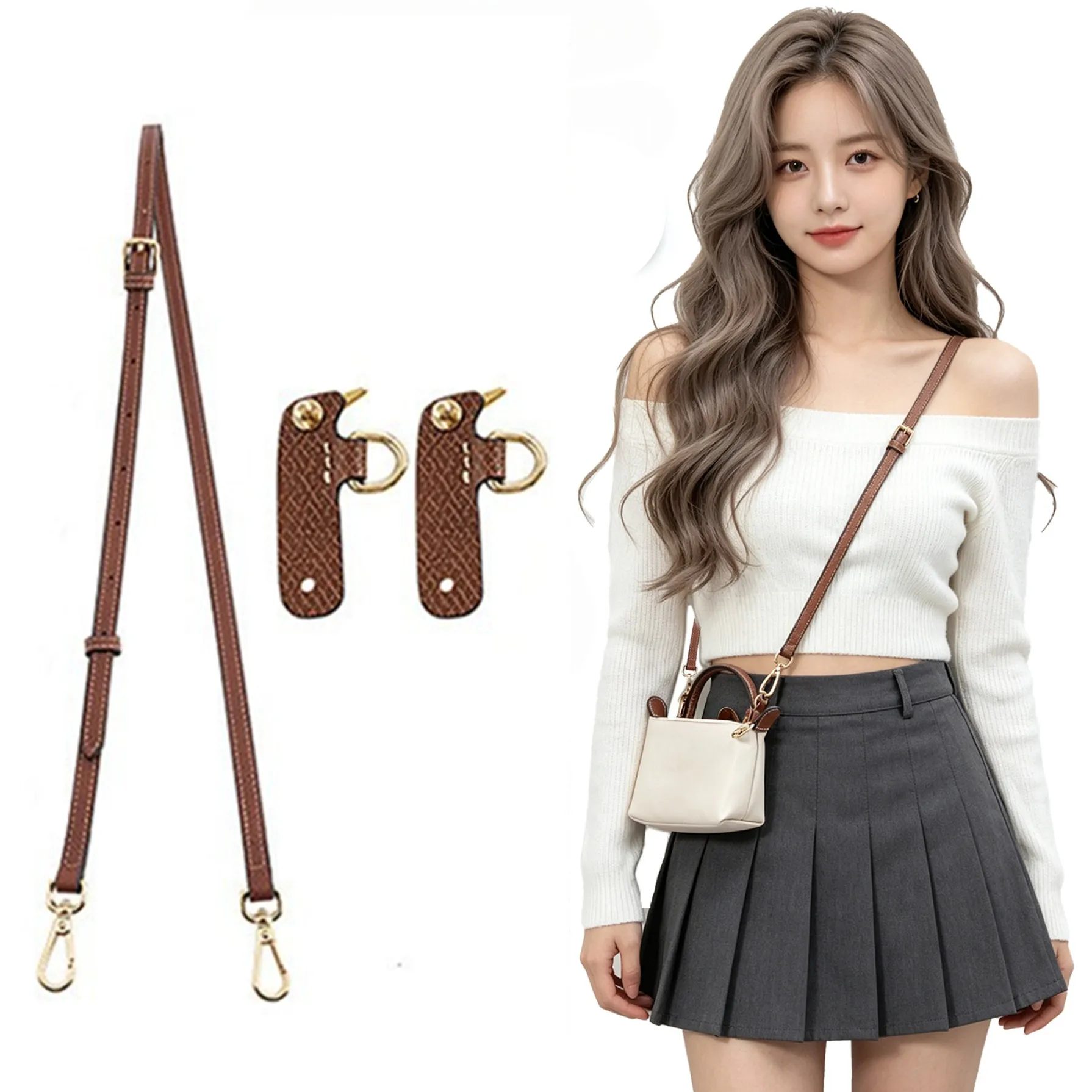 1 Set Mini Leather Bag Strap for Longchamp Punch-Free Shoulder to Crossbody Transformation Replacement Shoulder Bag Accessories
1 Set Mini Leather Bag Strap for Longchamp Punch-Free Shoulder to Crossbody Transformation Replacement Shoulder Bag Accessories