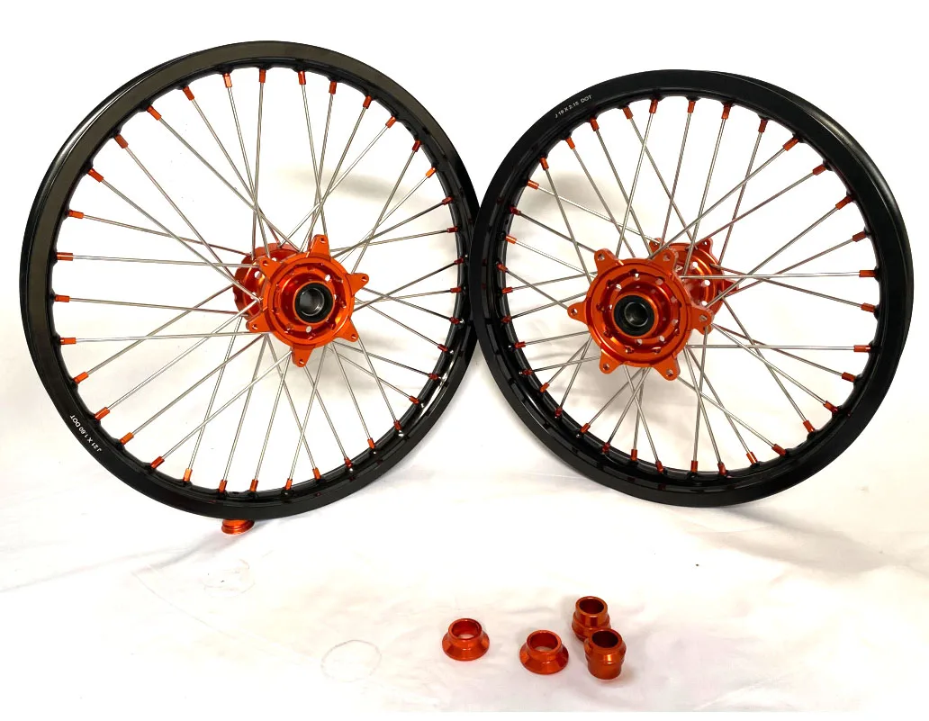 Motorcycle Motocross 21 and 19 Aluminium Alloy MX Wheels for KTM Sxf Stark Varg250 2023 Model
Motorcycle Motocross 21 and 19 Aluminium Alloy MX Wheels for KTM Sxf Stark Varg250 2023 Model