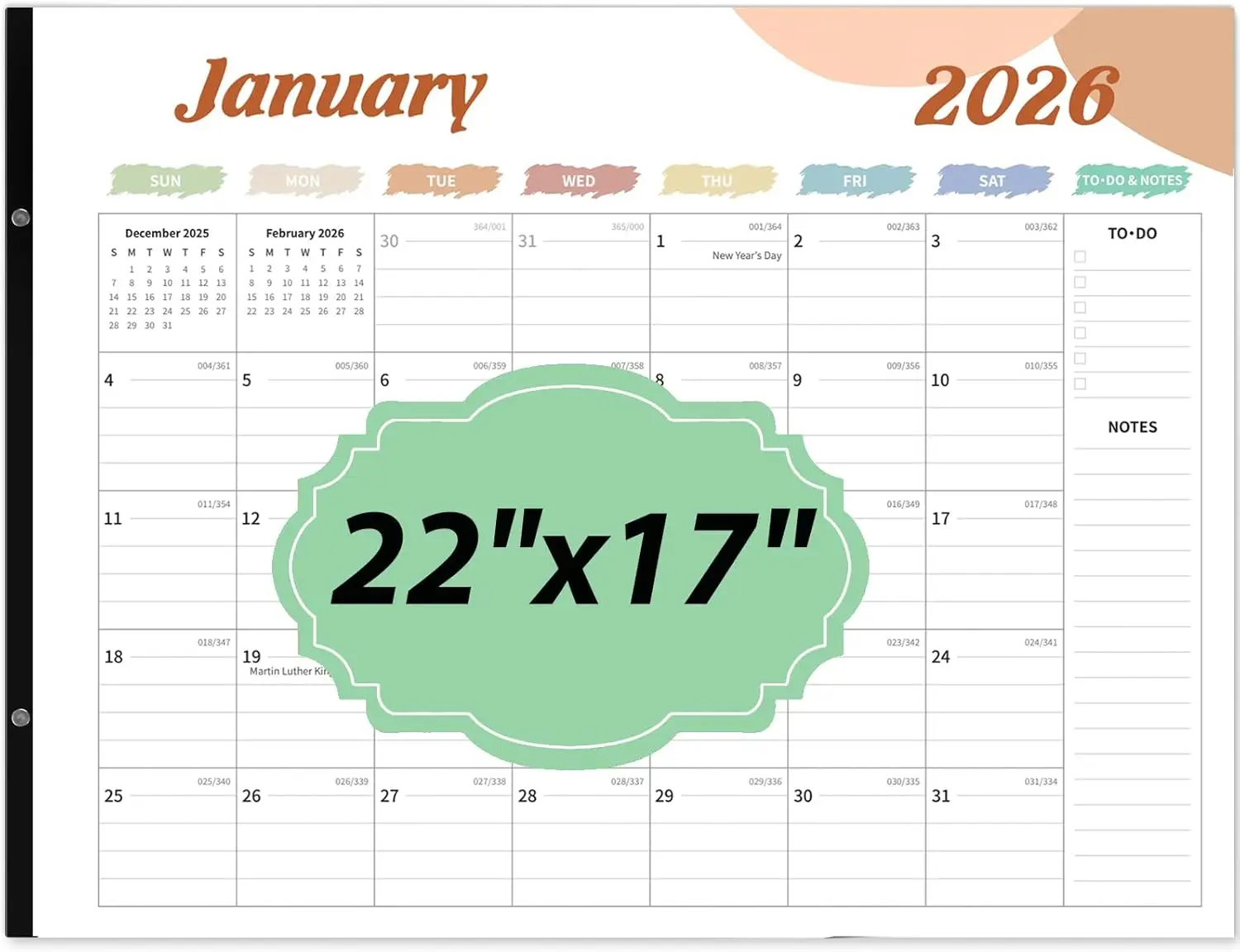 2026 Desk Calendar Large 22x17, 18 Months Jan 2026 - June 2027, To Do & Notes, Holiday & Julian Dates for Home Office
2026 Desk Calendar Large 22x17, 18 Months Jan 2026 - June 2027, To Do & Notes, Holiday & Julian Dates for Home Office
