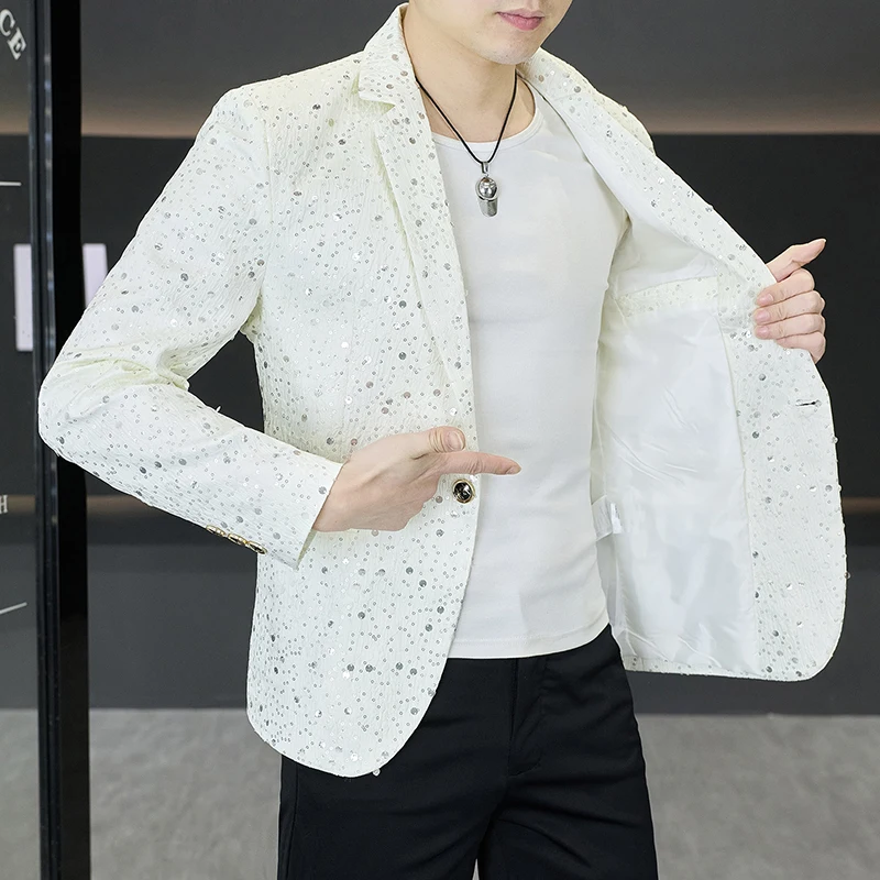2026 Trendy Sequins Decorative Suit Jacket for Men Korean Slim Fit Casual Business Men Blazers Stage Performance Host Costume
2026 Trendy Sequins Decorative Suit Jacket for Men Korean Slim Fit Casual Business Men Blazers Stage Performance Host Costume