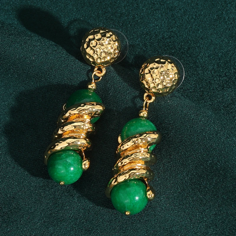 Luxury Brands Drop Green Earrings Natural Long Woman Designer Vintage Jewelry Gold Color Trend 2025 Accessories New In Gift
Luxury Brands Drop Green Earrings Natural Long Woman Designer Vintage Jewelry Gold Color Trend 2025 Accessories New In Gift