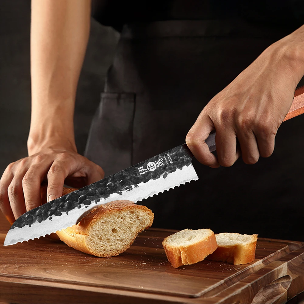 YIZEMA 8.5"Inch Household Serrated Bread Knife Handmade Composite Steel Kitchen Japanese Chef Knives Cut Cheese Cake Toast Tools
YIZEMA 8.5"Inch Household Serrated Bread Knife Handmade Composite Steel Kitchen Japanese Chef Knives Cut Cheese Cake Toast Tools