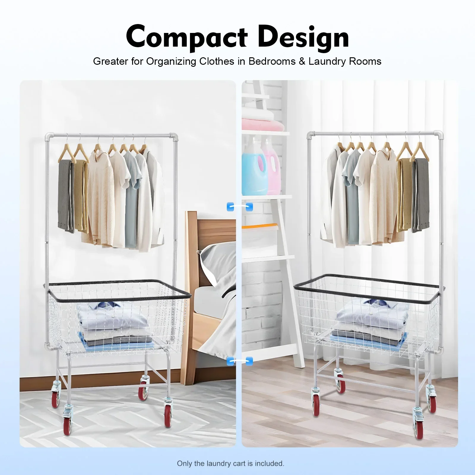 Корзина для белья на колесиках, коммерческая, усиленная, с подвесной полкой и съемной тележкой
Корзина для белья на колесиках, коммерческая, усиленная, с подвесной полкой и съемной тележкой