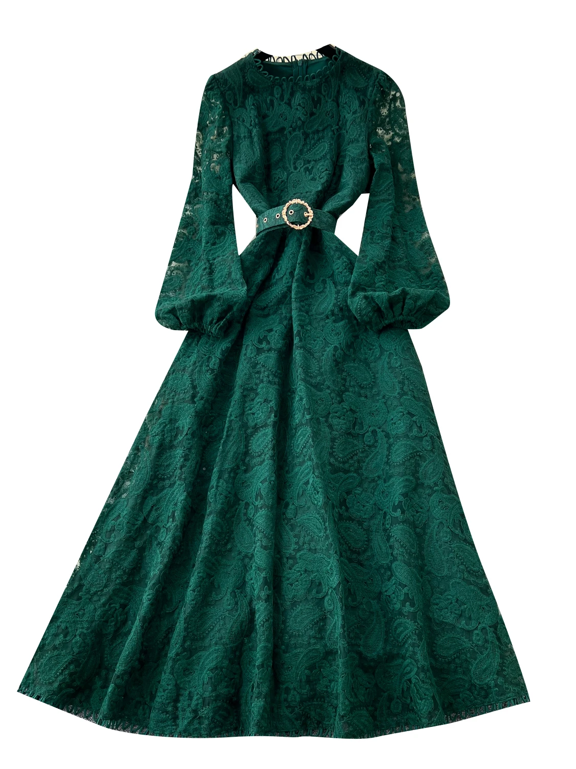 Retro Court Sle Bubble Sve Dr Women Summer Lace Hollow out Design Large Swing Long Skirt Korean Version High Waist
Retro Court Sle Bubble Sve Dr Women Summer Lace Hollow out Design Large Swing Long Skirt Korean Version High Waist