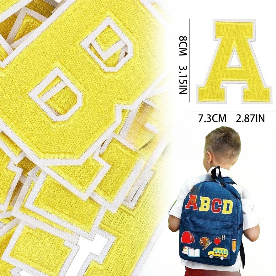 8Cm Full Embroidery English Letter Patch Sticker Clothes Decoration Yellow Letter Embroidery Cloth Sticker
8Cm Full Embroidery English Letter Patch Sticker Clothes Decoration Yellow Letter Embroidery Cloth Sticker