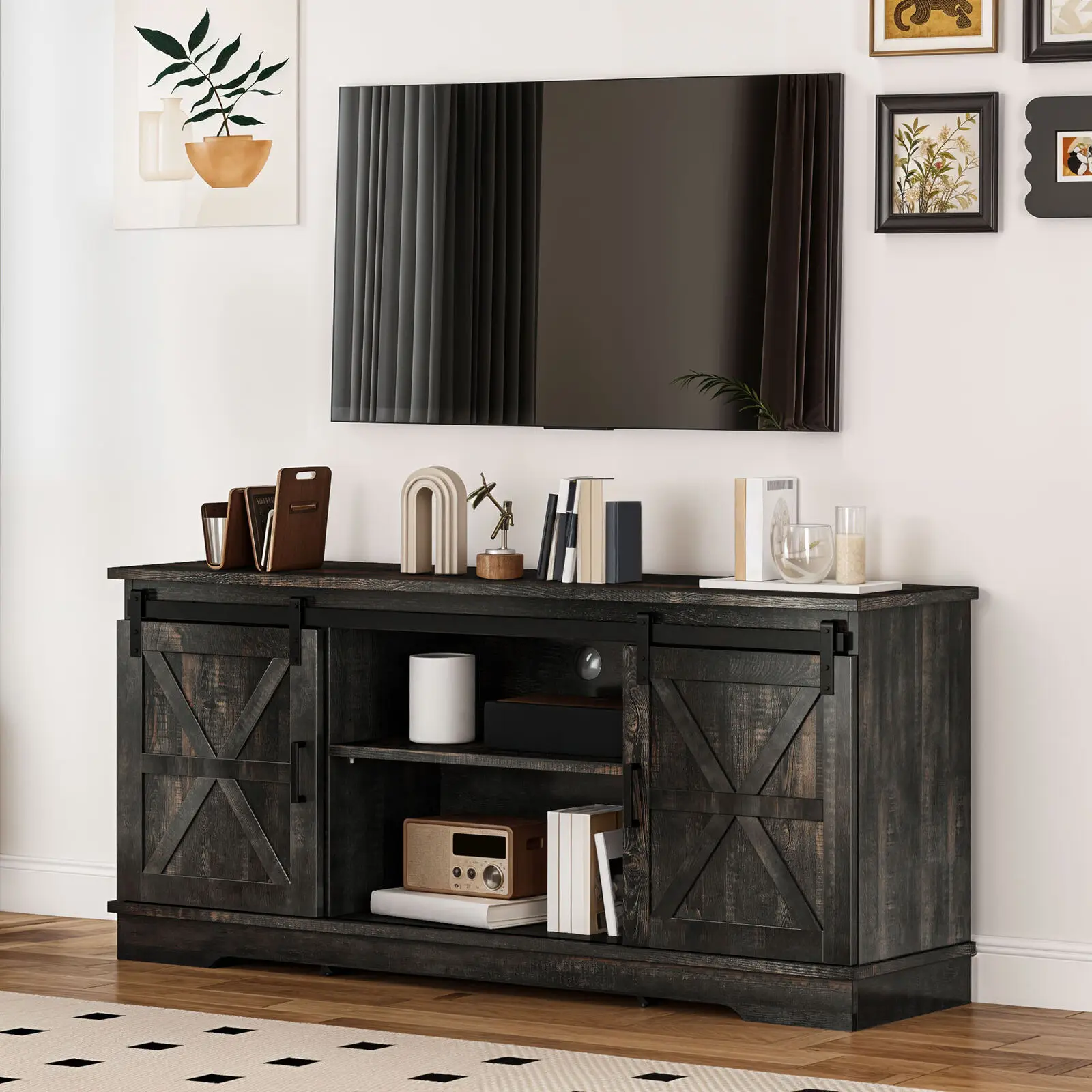 TV Stand Cabinet for 65/60/55 Inch TV Entertainment Center w/ Sliding Barn Door
TV Stand Cabinet for 65/60/55 Inch TV Entertainment Center w/ Sliding Barn Door