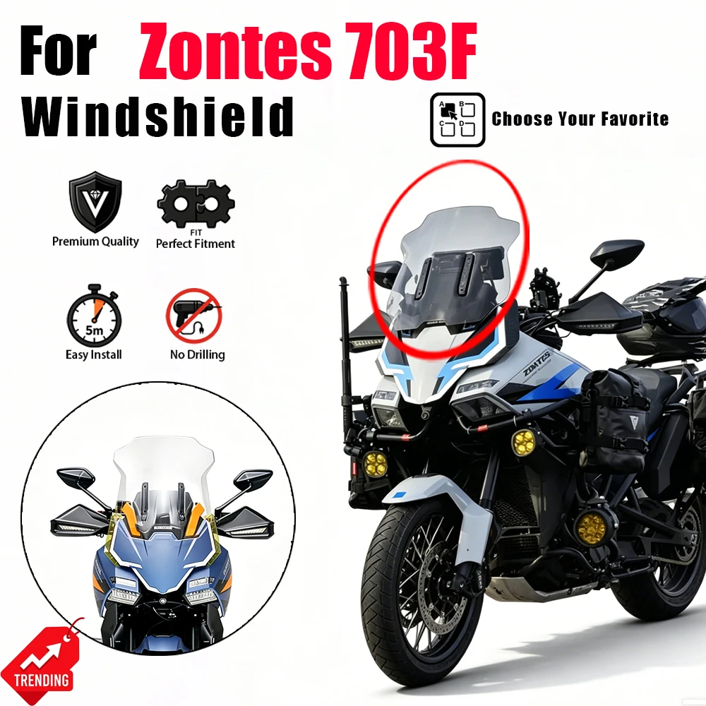 Modified Smoke Tinted Widened Windscreen Linear Wind Shield Parts for Zontes 703F
Modified Smoke Tinted Widened Windscreen Linear Wind Shield Parts for Zontes 703F