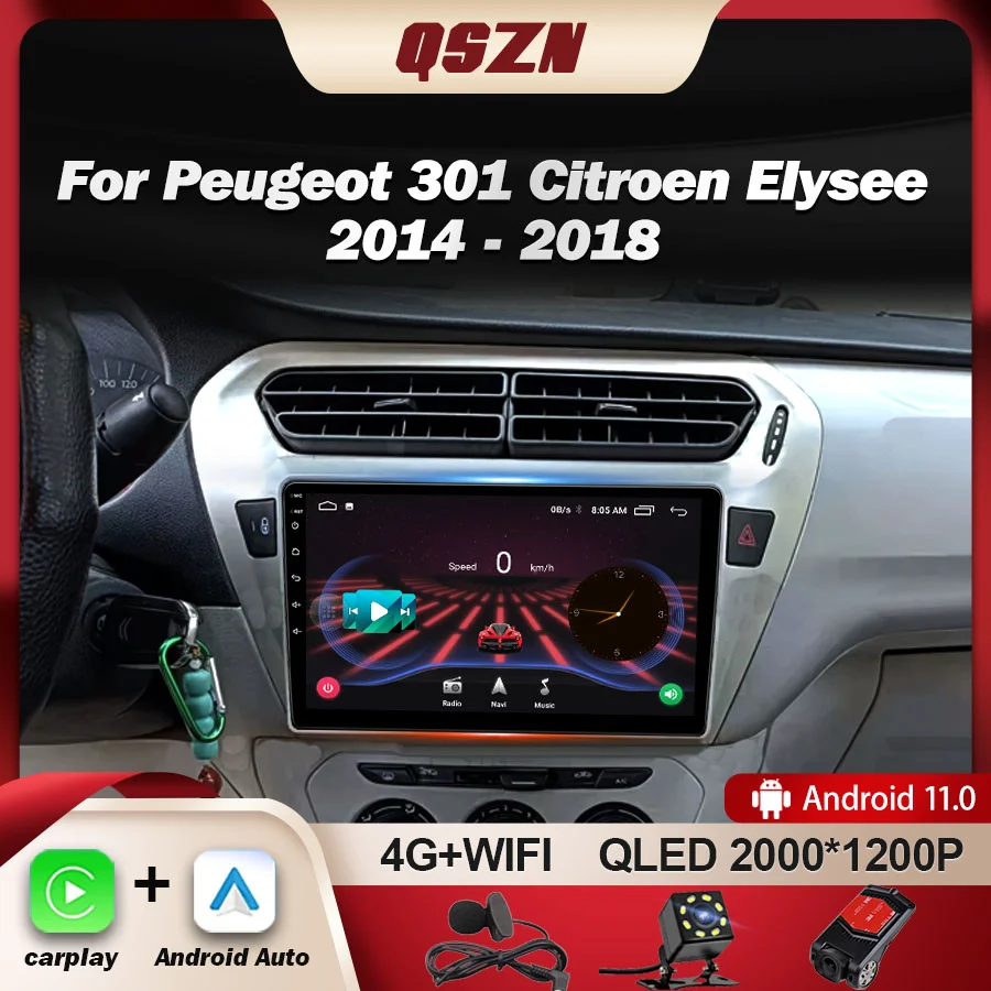 QSZN For Peugeot 301 Citroen Elysee 2014-2018 Android13 Auto Car Radio Autoradio Multimedia Player Stereo Carplay GPS Navigation
QSZN For Peugeot 301 Citroen Elysee 2014-2018 Android13 Auto Car Radio Autoradio Multimedia Player Stereo Carplay GPS Navigation