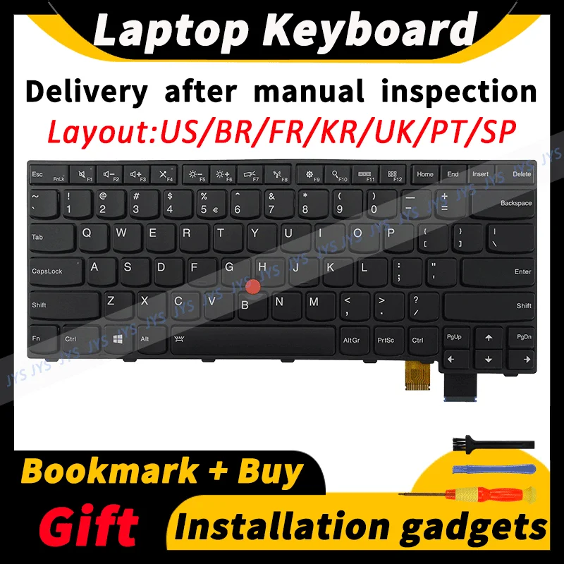 Laptop Replacement Keyboard for Lenovo ThinkPad 13 T460S S2 2016 2017 00UR367 01ER881 US/UK/Brazil/French/Korean/Spanish
Laptop Replacement Keyboard for Lenovo ThinkPad 13 T460S S2 2016 2017 00UR367 01ER881 US/UK/Brazil/French/Korean/Spanish
