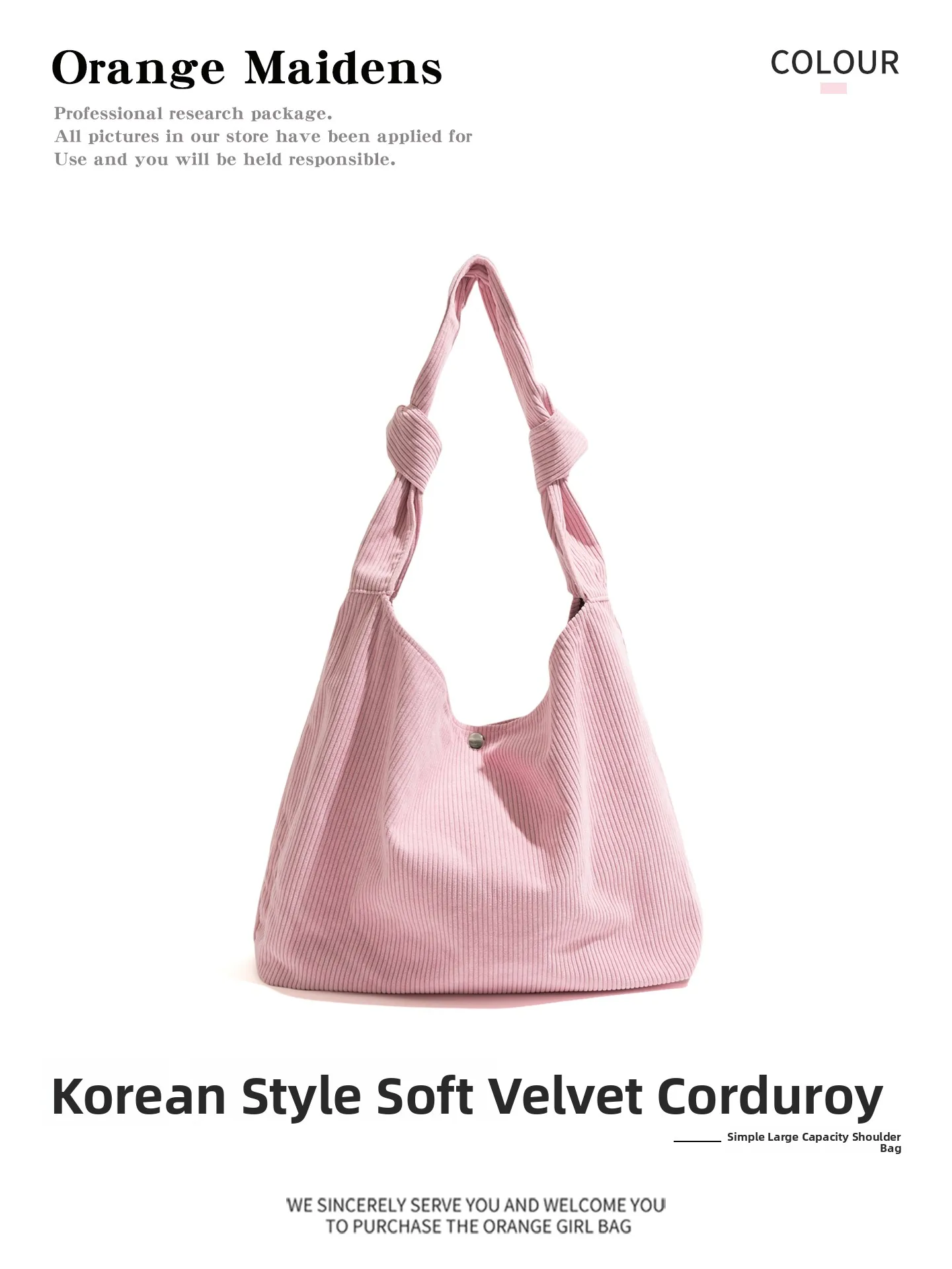 Corduroy Pink Commuter Tote Bag Large Capacity Single Shoulder Bag Simple Artistic Style Orange Girl Leisurely Style Handbag
Corduroy Pink Commuter Tote Bag Large Capacity Single Shoulder Bag Simple Artistic Style Orange Girl Leisurely Style Handbag