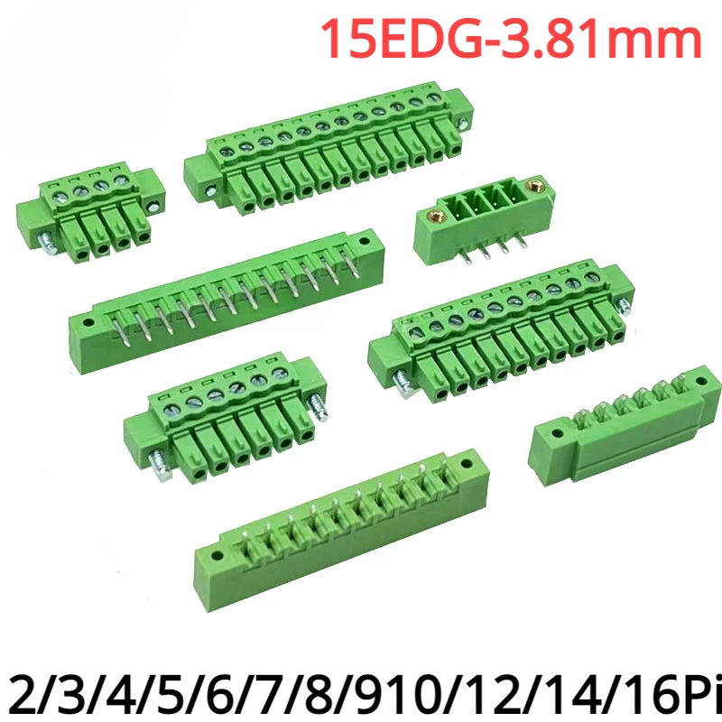 5pcs 15EDG 3.81mm Terminal Block Plug-in With Lock 2P 3P 4P 5P 6-16Pin Fixed Flange Screw 15edg Male/Female Pluggable Connectors
5pcs 15EDG 3.81mm Terminal Block Plug-in With Lock 2P 3P 4P 5P 6-16Pin Fixed Flange Screw 15edg Male/Female Pluggable Connectors