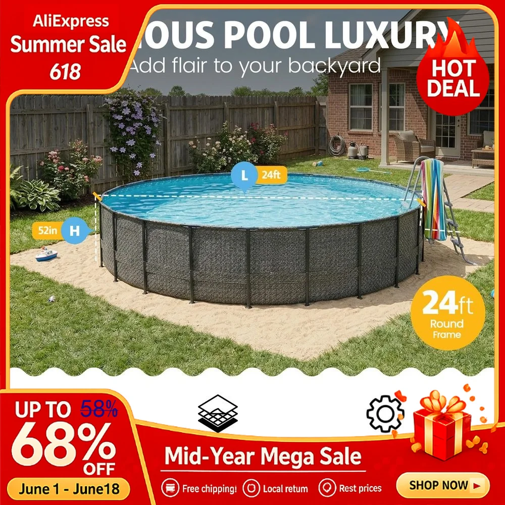 Oasis Designer 24ft x 52in Round Pool Dark Finish w/ Skimmer Filter Pump & Cover Custom
Oasis Designer 24ft x 52in Round Pool Dark Finish w/ Skimmer Filter Pump & Cover Custom