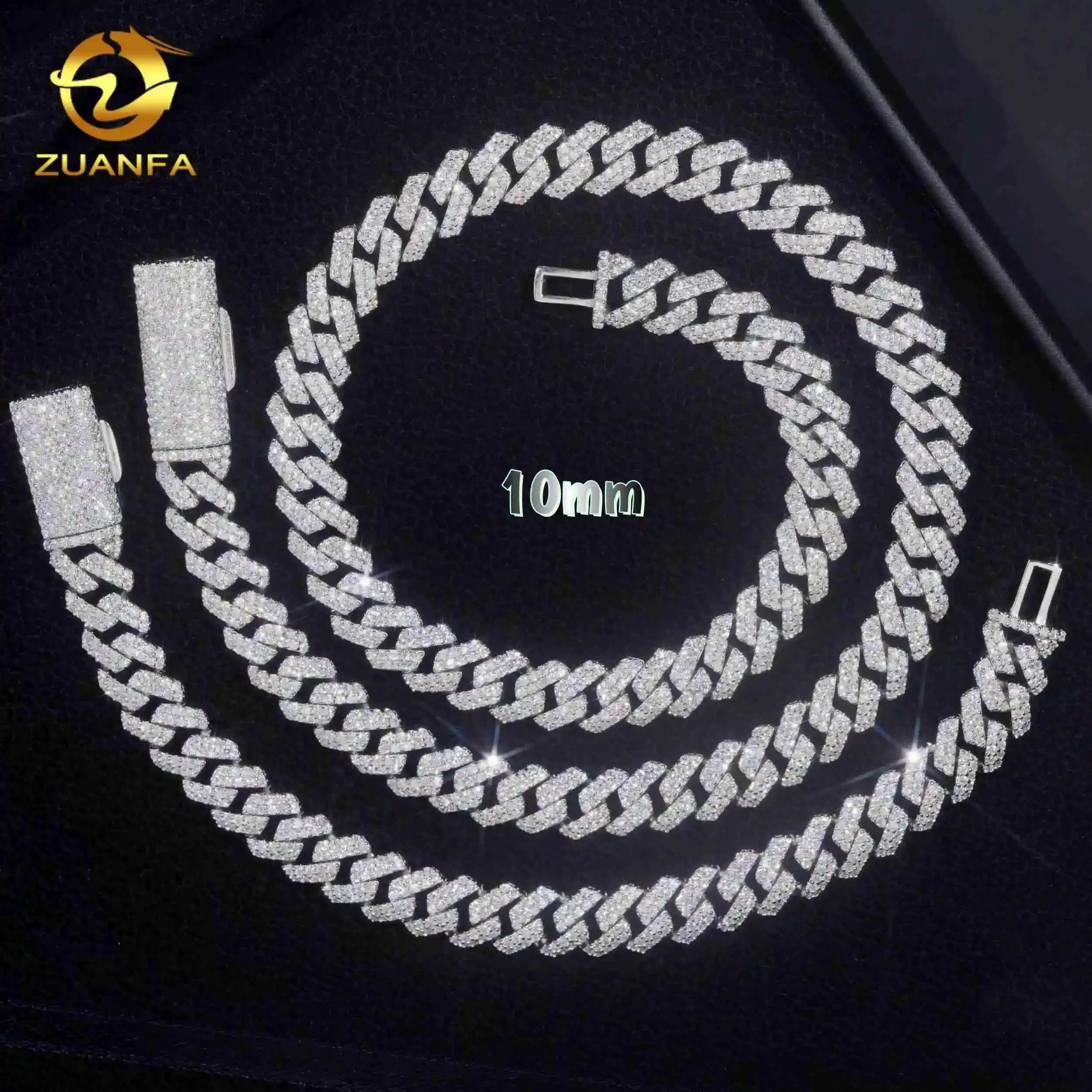 Source Factory 10mm Moissanite Chain Cuban Links Prong Chain Pass Diamond Tester 925 Silver Cuban Link Chain Necklace 2 Tone
Source Factory 10mm Moissanite Chain Cuban Links Prong Chain Pass Diamond Tester 925 Silver Cuban Link Chain Necklace 2 Tone