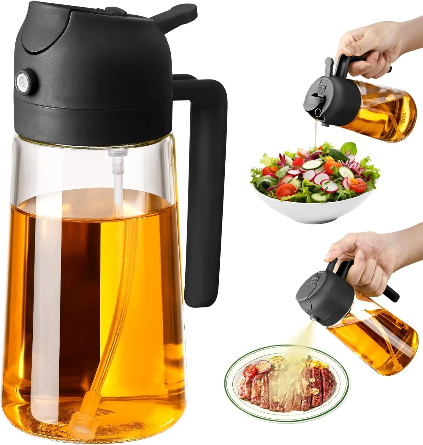 Oil Sprayer for Cooking, 470ml 2 In 1 Glass Oil Dispenser/Pour Bottle, Kitchen Accessories, Kitchen Gadgets for Air Fryer, Salad
Oil Sprayer for Cooking, 470ml 2 In 1 Glass Oil Dispenser/Pour Bottle, Kitchen Accessories, Kitchen Gadgets for Air Fryer, Salad