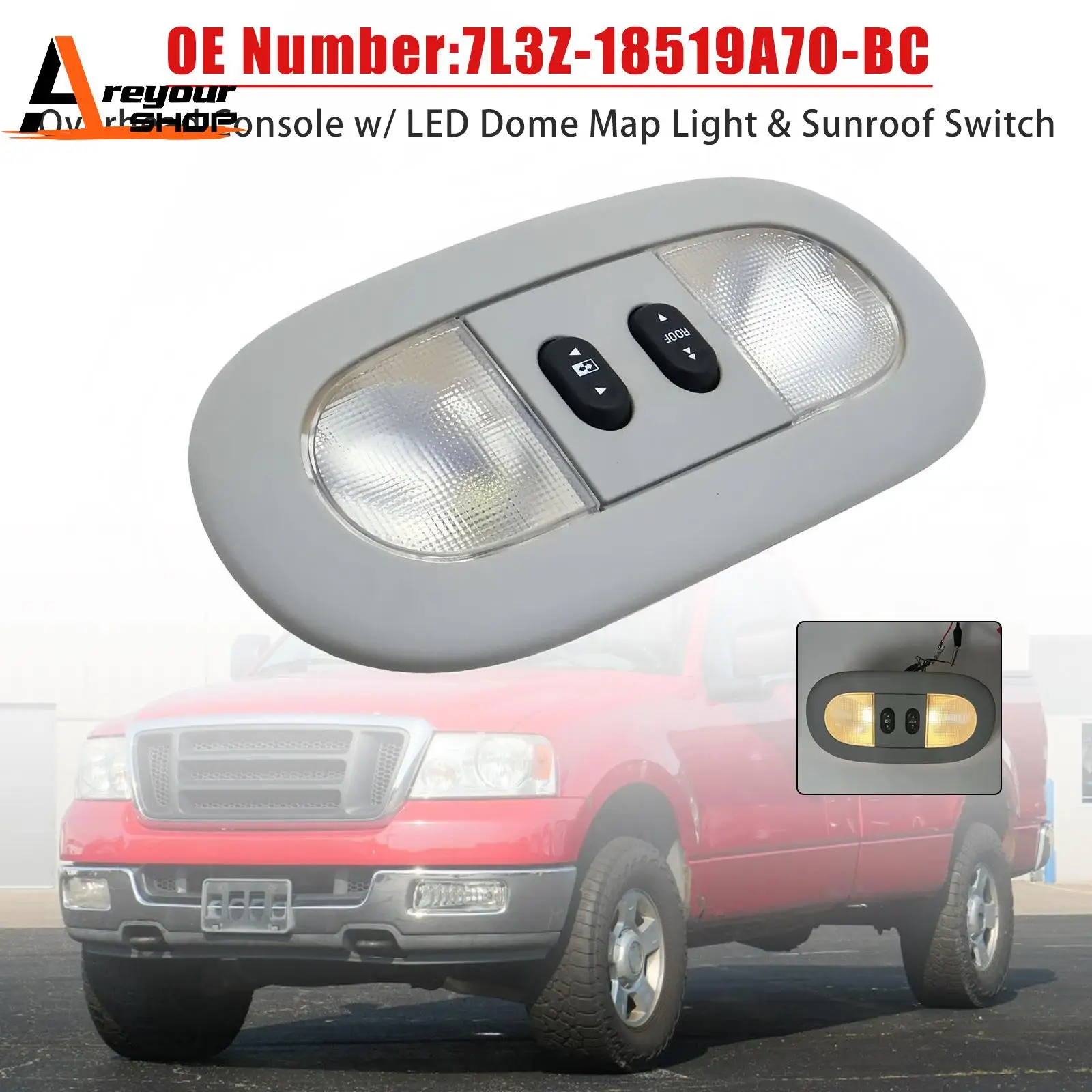 Areyourshop Overhead Console Dome Map Light Sunroof Switch 7L3Z-18519A70-BC for Ford F-150 2004 2005 2006 2007 2008
Areyourshop Overhead Console Dome Map Light Sunroof Switch 7L3Z-18519A70-BC for Ford F-150 2004 2005 2006 2007 2008