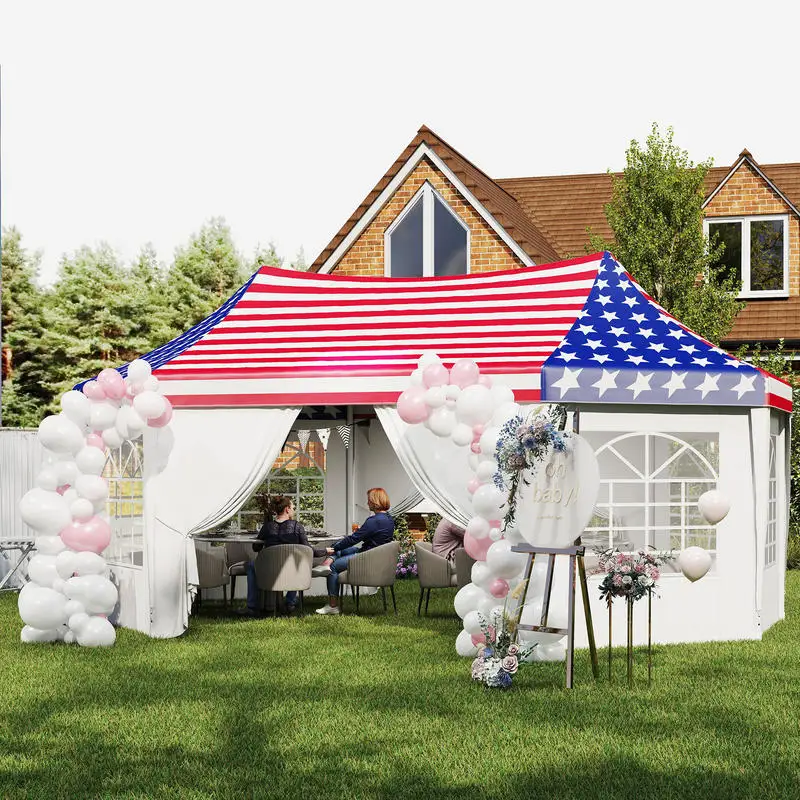 Outsunny 22.3 x 16.4 ft Heavy Duty Party Tent, Outdoot Canopy Tent with 2 Doors and 6 Windows, American Flag
Outsunny 22.3 x 16.4 ft Heavy Duty Party Tent, Outdoot Canopy Tent with 2 Doors and 6 Windows, American Flag