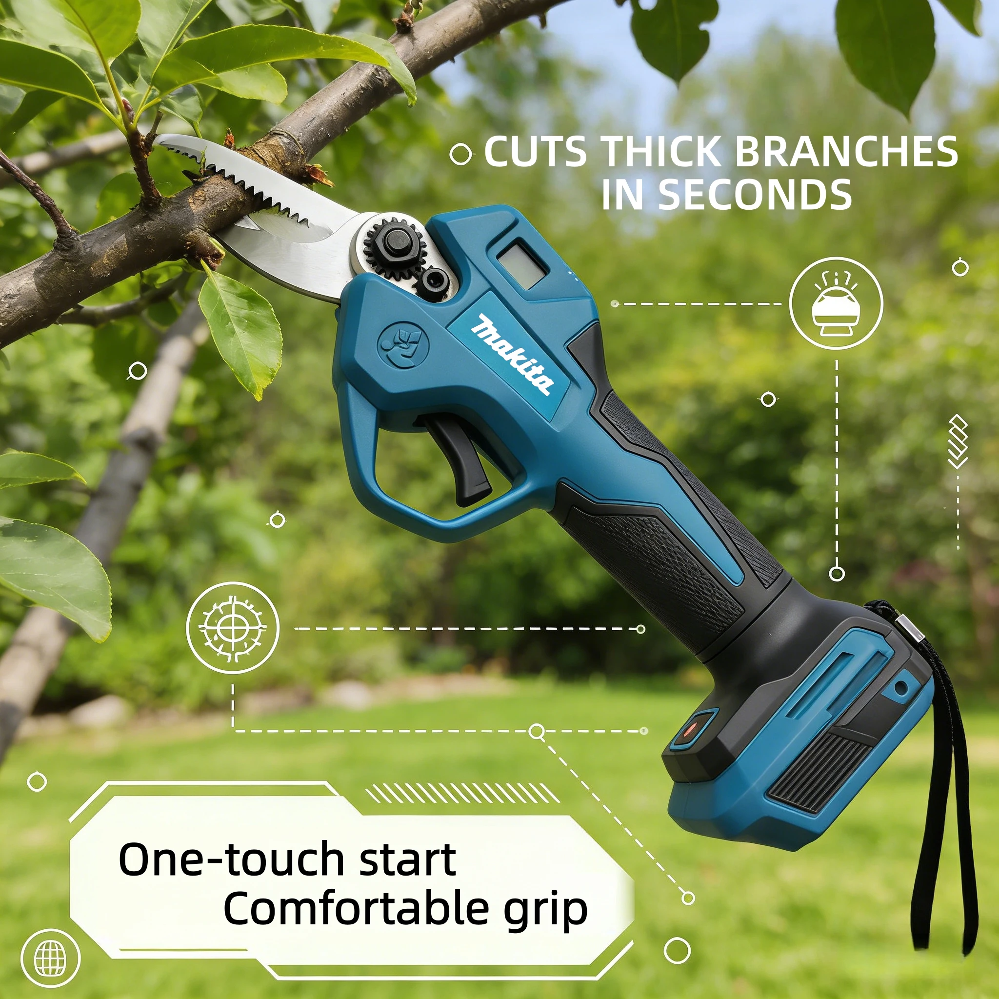 Makita Brushless Electric Scissors 18V Cordless Pruning Shears Multifunctional Fruit Tree Branche Cutter Garden Tool New
Makita Brushless Electric Scissors 18V Cordless Pruning Shears Multifunctional Fruit Tree Branche Cutter Garden Tool New