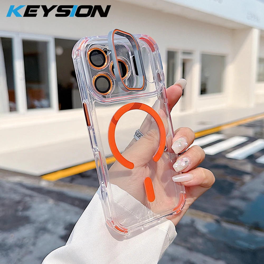 KEYSION HD Transparent Magnetic Case for MagSafe for iPhone 11 12 13 14 15 16 17 Pro Max Air 16 Plus Lens Stand Shockproof Cover
KEYSION HD Transparent Magnetic Case for MagSafe for iPhone 11 12 13 14 15 16 17 Pro Max Air 16 Plus Lens Stand Shockproof Cover