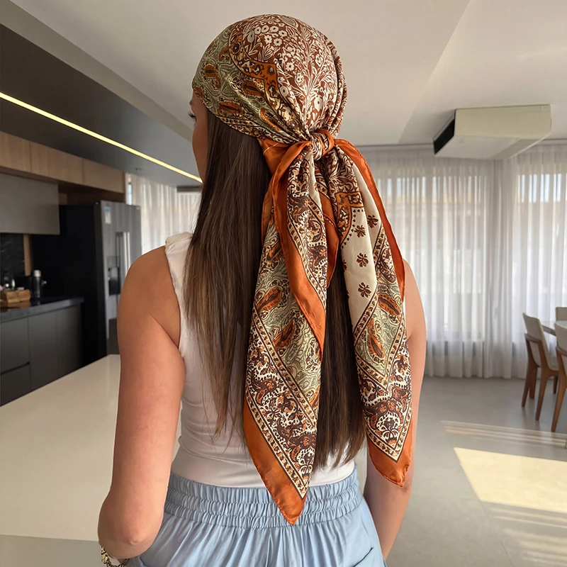 Fashion Satin Square Scarf Boho Paisley Floral Hijab Lightweight Bandana for Women Vacation Beach Headscarf Wrap Hair Accessory
Fashion Satin Square Scarf Boho Paisley Floral Hijab Lightweight Bandana for Women Vacation Beach Headscarf Wrap Hair Accessory