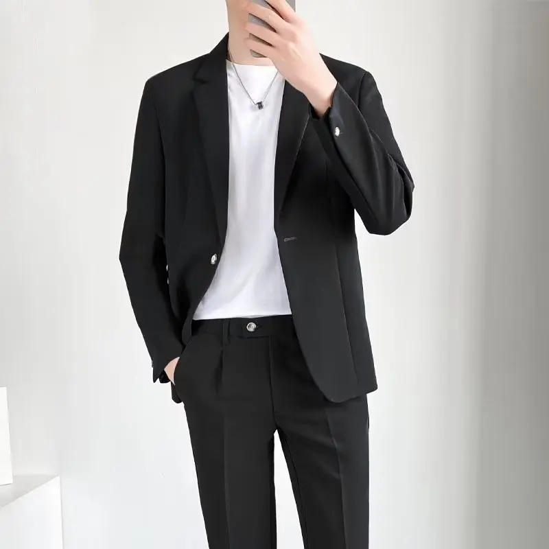 wm58High-end Korean style cool autumn light mature small suit set new casual suit men's suit jacket
wm58High-end Korean style cool autumn light mature small suit set new casual suit men's suit jacket