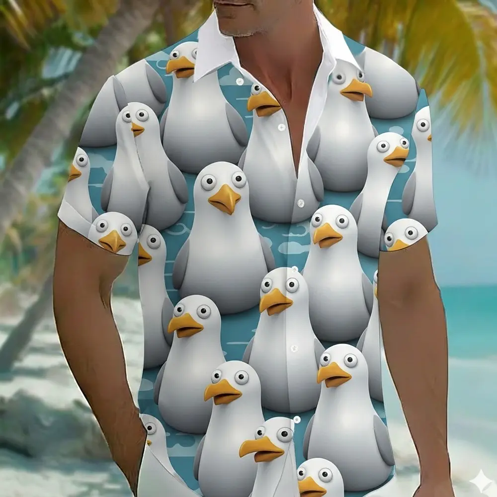 Men's 3D Bird Animal Printed Button Up Shirt, Classic Turndown Collar Hawaiian Style Tops for Spring Summer Beach Daily Outfits
Men's 3D Bird Animal Printed Button Up Shirt, Classic Turndown Collar Hawaiian Style Tops for Spring Summer Beach Daily Outfits