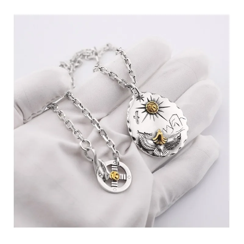 Takahashi'Goro Thai Silver Vintage Eagle Chasing Japanese Pendant Fashion Versatile Men's and Women's Necklace
Takahashi'Goro Thai Silver Vintage Eagle Chasing Japanese Pendant Fashion Versatile Men's and Women's Necklace