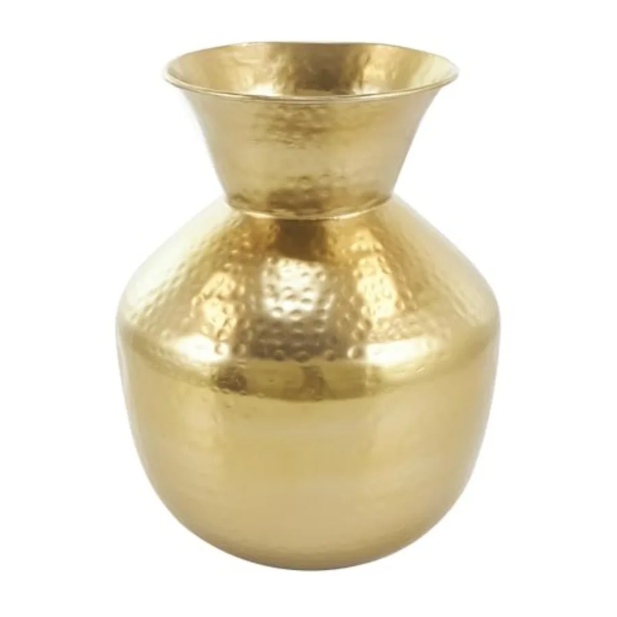 Metal Decorative Vase Hammered Spotted Centerpiece Vase with Fluted Top, Flower Vase for Home Decoration 10" x 10" x 13", Gold
Metal Decorative Vase Hammered Spotted Centerpiece Vase with Fluted Top, Flower Vase for Home Decoration 10" x 10" x 13", Gold