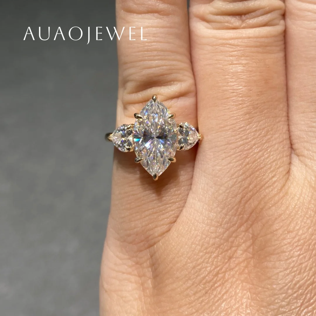 AUAOJEWEL 4Carat 8X14Mm Marquise Cut Moissanite Fashion Ring Luxury Designer Jewelry Silver 925 Original 18K 14K 9K Real Gold
AUAOJEWEL 4Carat 8X14Mm Marquise Cut Moissanite Fashion Ring Luxury Designer Jewelry Silver 925 Original 18K 14K 9K Real Gold