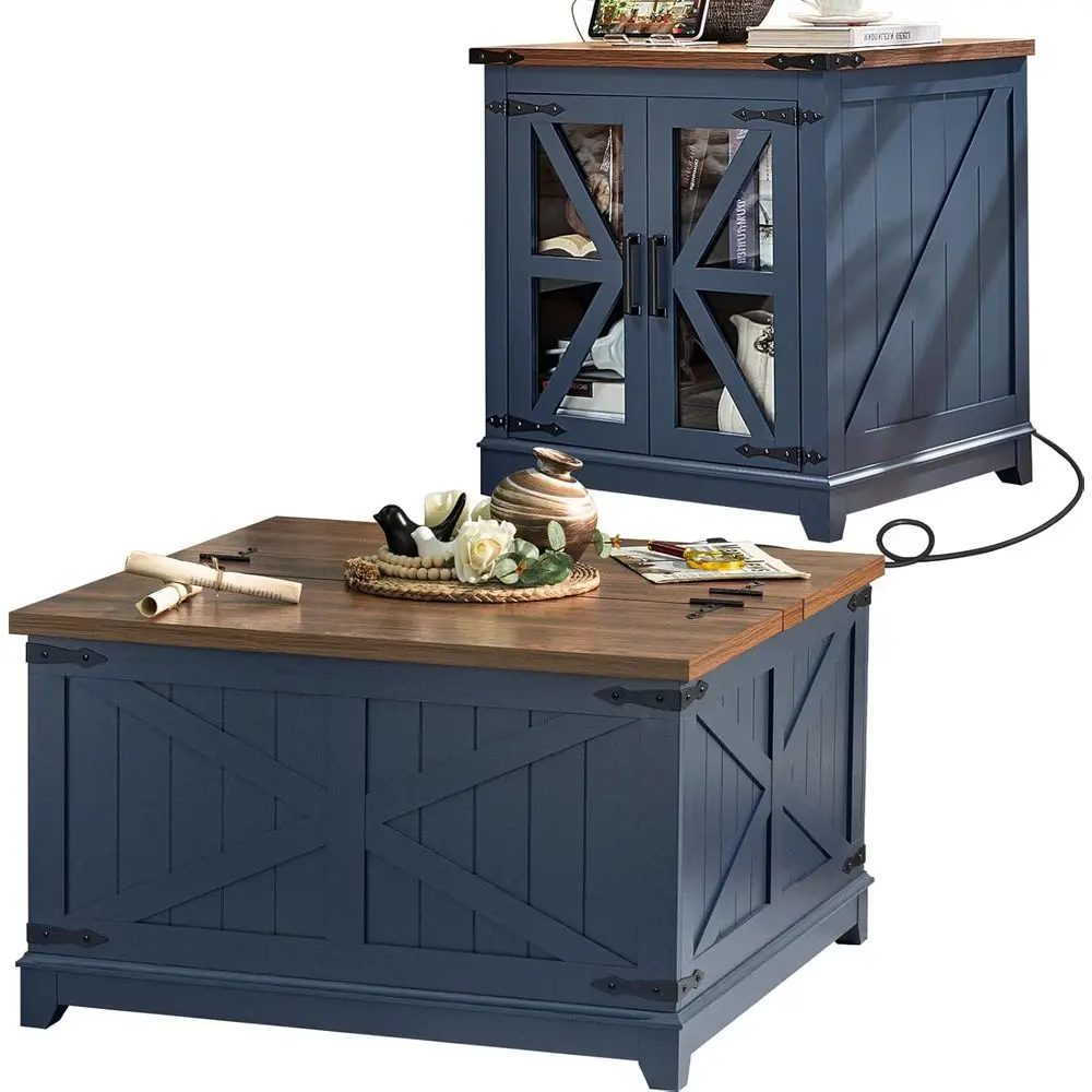 2-Piece Coffee and End Table Set with Charging Station and Hidden Storage, Black Wood Furniture for Living Room or Home Office
2-Piece Coffee and End Table Set with Charging Station and Hidden Storage, Black Wood Furniture for Living Room or Home Office
