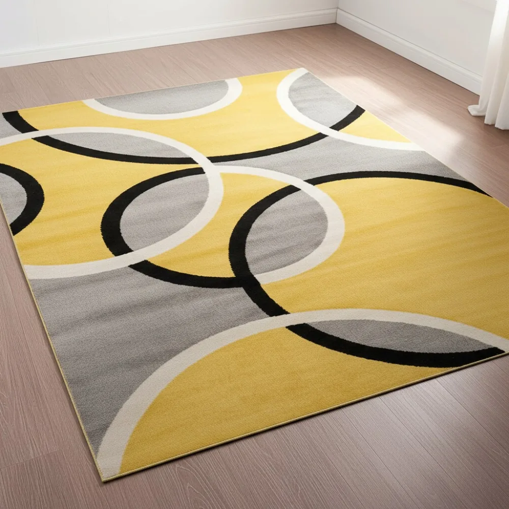 Modern Abstract Circles Area Rug, Fade-Resistant Carpet for Living Room Bedroom Home Office, Yellow 5'3"x7'3"
Modern Abstract Circles Area Rug, Fade-Resistant Carpet for Living Room Bedroom Home Office, Yellow 5'3"x7'3"