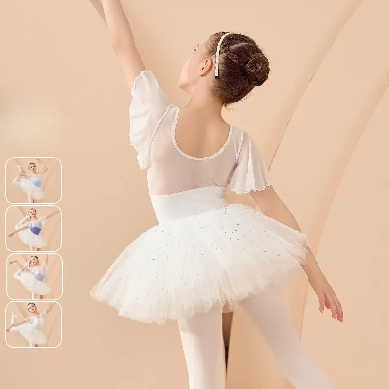 2025 Summer New Children's Dance Costume Summer White Girl Cotton Lace Ballet Dress Fashion Sequin Tulle Skirt Dance Costume
2025 Summer New Children's Dance Costume Summer White Girl Cotton Lace Ballet Dress Fashion Sequin Tulle Skirt Dance Costume