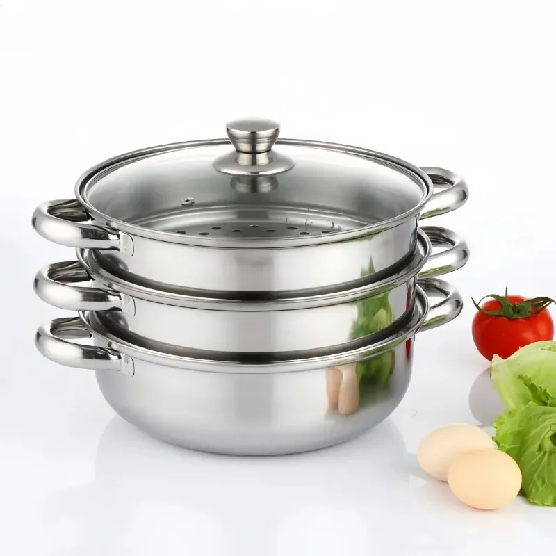 28 см кухонная легко чистящаяся посуда, компактная пароварка с ручками из нержавеющей стали, домашняя 3-уровневая пищевая машина двойного назначения с изоляцией
28 см кухонная легко чистящаяся посуда, компактная пароварка с ручками из нержавеющей стали, домашняя 3-уровневая пищевая машина двойного назначения с изоляцией