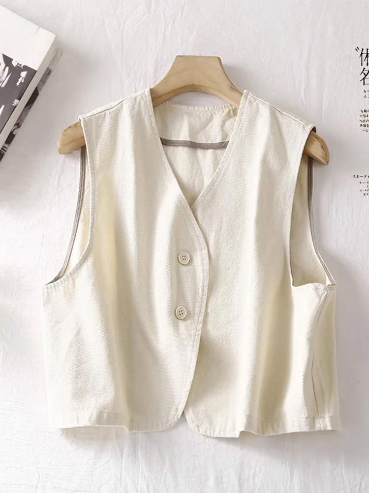 V-Ne, жилет из чистого хлопка, женская многослойная майка в стиле ретро, свободная повседневная хлопковая куртка на пуговицах, верхняя одежда для женщин
V-Ne, жилет из чистого хлопка, женская многослойная майка в стиле ретро, свободная повседневная хлопковая куртка на пуговицах, верхняя одежда для женщин