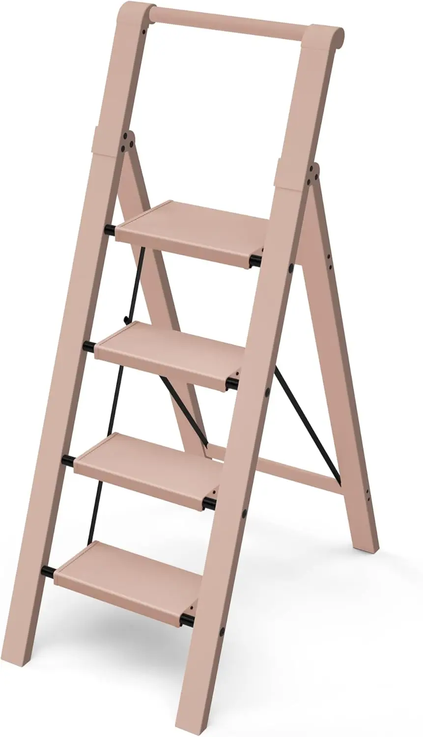 4 Step Ladder, Lightweight Aluminum Step Stool with Handgrip, Anti-Slip Pedals, 330lbs Capacity Folding Ladder for Home Office Kitchen - Peach Pink
4 Step Ladder, Lightweight Aluminum Step Stool with Handgrip, Anti-Slip Pedals, 330lbs Capacity Folding Ladder for Home Office Kitchen - Peach Pink