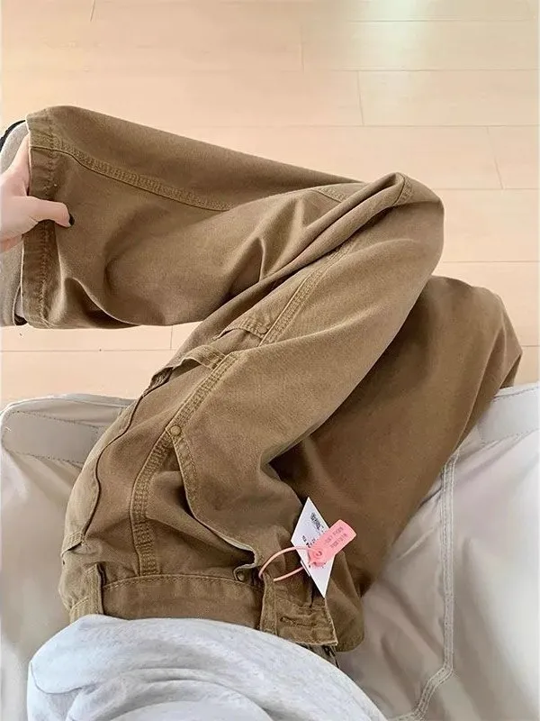 Khaki Workwear Jeans High Waist Loose Straight Leg Slimming Casual Wide Leg Floor-Length Pants for Short Women
Khaki Workwear Jeans High Waist Loose Straight Leg Slimming Casual Wide Leg Floor-Length Pants for Short Women