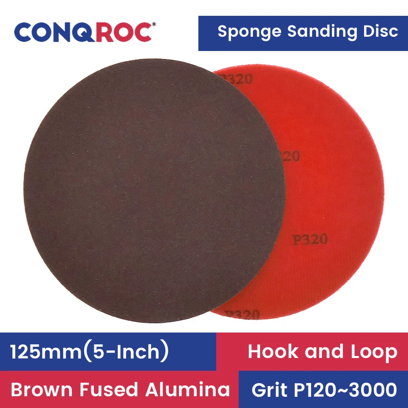 125mm(5-Inch) Sponge Sanding Discs Brown Fused Alumina Hook & Loop Dry and Wet Sanding for Curved Surface 25-Piece P120~3000
125mm(5-Inch) Sponge Sanding Discs Brown Fused Alumina Hook & Loop Dry and Wet Sanding for Curved Surface 25-Piece P120~3000