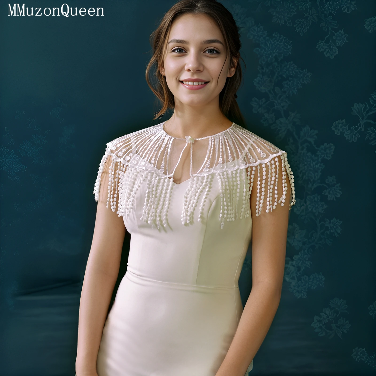 MMQ Single Layer Short White Tassel Lace Bridal Shawl Wedding Accessories Hanfu Cloud Shoulder Women Customized MG69
MMQ Single Layer Short White Tassel Lace Bridal Shawl Wedding Accessories Hanfu Cloud Shoulder Women Customized MG69